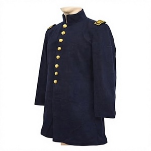 Manteau long en laine pour homme, style vintage civil, pour reconstitution historique - Product Image 3