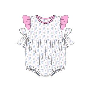 नए आगमन बुटीक बच्चों के कपड़े शिशु शिशु लड़कियों के लिए उड़ने वाली आस्तीन वाली शर्ट और छोटे कपड़े - Product Image 4