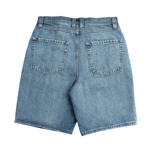 Alta qualità modello solido stile Casual Logo personalizzato afflitto lavaggio 12 once Baggy Fit <span class=keywords><strong>bermuda</strong></span> <span class=keywords><strong>da</strong></span> uomo Jorts Denim pantaloncini larghi - Product Image 4