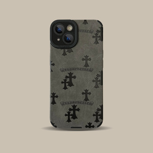 เคสโทรศัพท์มือถือ iPhone 17 Pro Max ลายกากบาทโครเมียมฮาร์ทส์ สีดำ ดีไซน์หนังกลับ ป้องกันการกระแทก ใช้ได้กับ iPhone 16 15 14 13 11 XS 7 8 - Product Image 3
