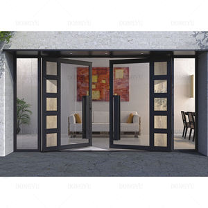 Bisagra <span class=keywords><strong>oculta</strong></span> de vidrio grande externo templado de entrada exterior <span class=keywords><strong>Puerta</strong></span> de pivote frontal moderna única de aluminio a la venta - Product Image 6