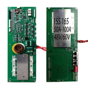 JBD BMS LCD Lithium batterie d'énergie onduleur de stockage Pcb carte de Protection Ion Lifepo4 100A 60V/48V 15S/16S Smart BMS avec Canbus