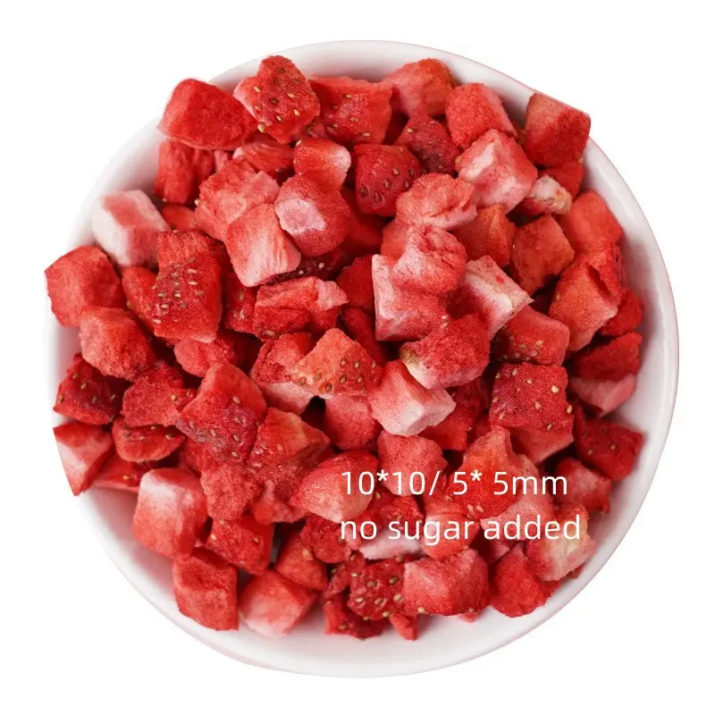 Freeze-dried diced strawberries no sugar 10*10/5*5mm bulk diced freeze dry strawberry