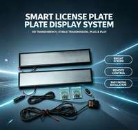Cadre de plaque d'immatriculation éclairé par LED, support double plaque avec film LCD noir, accessoires extérieurs de voiture étanches Plug&Play