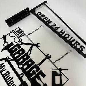 专业定制20号悬挂支架传统黑色涂层壁挂金属标牌欢迎马蹄形设计 - Product Image 6