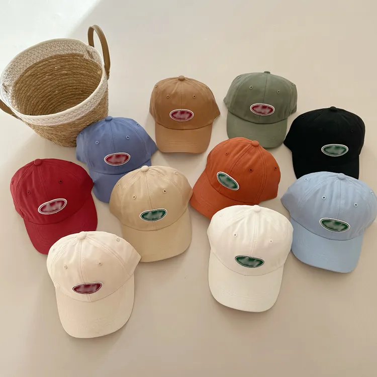 Cappellino da Baseball per bambini Logo personalizzato ricamo 3D 6 pannelli di cotone per bambine e ragazzi cappellini da Baseball per bambini
