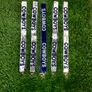 Cowboys Sequin Bag Strap Fashionable Ribbon Shoulder Strap with Metal <b>Clips</b> - Product Image 1