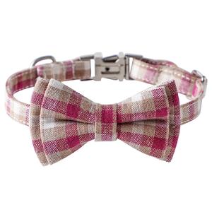 Tanpopo venta al por mayor mascota gato adulto grande Collar Mujer moda Vintage Plaid lujo seguro pajarita Collar pequeño cachorro perro Collar ligero - Product Image 2