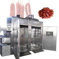 Four à fumée en bois, chariot pour la viande, vente en gros usine