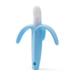 Spazzolino da denti per bambini massaggiagengive in Silicone per alimenti giocattolo lenitivo per la dentizione <span class=keywords><strong>a</strong></span> forma di bastoncino di Banana <span class=keywords><strong>a</strong></span> tre foglie - Product Image 5