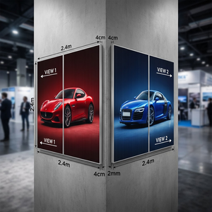 Expositor de Pared Lenticular Modular Grande Lentiprint Hecho en Alemania, 240X240cm, 2 Paneles, 20 LPI, Cuadrado, Aluminio Plateado, Euroclase B - Product Image 2