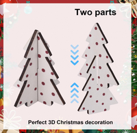 Décorations de table en bois en forme de sapin de Noël, écologiques et recyclables, lot de 3, prix de gros usine pour la maison - Vente chaude