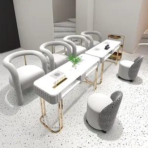 Mobili da salone stazione per Nail Bar tavolo per Manicure in legno rosa tavolo per unghie con sfiato