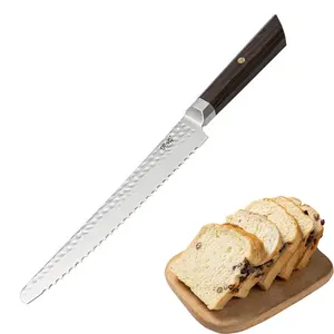 Coltello seghettato per pane con affettatrice da cucina in acciaio inossidabile da 8 pollici con 430SS e manico in legno nero