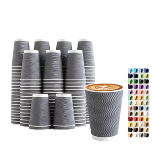 แก้วกระดาษสองชั้นแบบใช้แล้วทิ้ง สำหรับกิจกรรมกลางแจ้ง การเดินทางเพื่อธุรกิจ สำนักงานที่บ้าน และโรงเรียน แก้วกาแฟเก็บความร้อน - Product Image 3