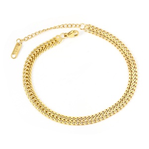 Cadena Delgada de Oro de 18k al por Mayor, Cadena Cubana Chapada en Oro 316L, Pulsera de Acero Inoxidable para Mujer - Product Image 3