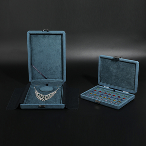 Caja de Joyería de Microfibra de Lujo Personalizada Weimei, Caja para Collar de Perlas, Caja para Collar Grande - Product Image 3