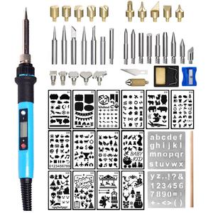 Ensemble de 53 pièces de chauffage au <span class=keywords><strong>bois</strong></span> avec stylo de fer à souder LCD multifonction 80W - Product Image 2