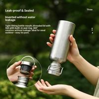 Gourde légère en titane pur 750 ml/500 ml, étanche, sans BPA, à paroi simple, pour le camping et la randonnée en extérieur