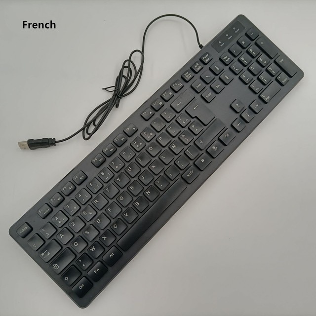 Russian Arabic French Italian German Spanish Portuguese Danish Thai Chocolate Wired Keyboard