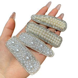 Perle strass femmes pince à cheveux doux femme Simple épingle à cheveux accessoires de cheveux mode Vintage géométrique métal Hairgrip - Product Image 1