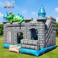Château gonflable combiné WINSUN Commercial 5 en 1 Dragon Castle, châteaux gonflables à vendre