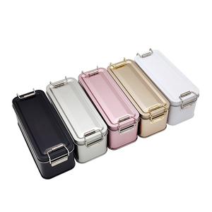 Contenitore Rettangolare in Latta per Alimenti OEM per Cioccolato, Snack, Caramelle, Torte, <span class=keywords><strong>Biscotti</strong></span>, Tiramisù, Pizza, Sandwich con Chiusura Ermetica - Product Image 1