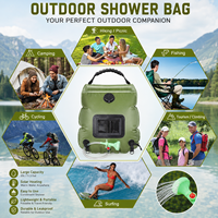 Douche solaire portable de 20 L avec buse réglable pour la randonnée, les voyages et les situations d'urgence