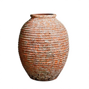 กระถางดอกไม้เซรามิกเคลือบสีส้มทันสมัย Art-home OC030H85 พร้อมหูจับ 2 จุด จาก Binh Duong สำหรับตกแต่งบ้าน สวน และโรงแรม - Product Image 1