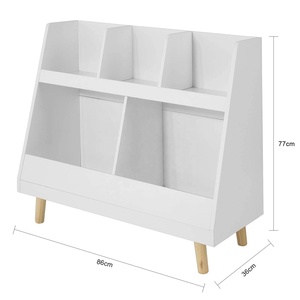 Blanco pequeño barato de madera bebés guardería Almacenamiento de juguetes y estantes de libros estante de madera para el hogar niños sala de almacenamiento - Product Image 3