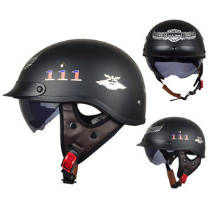 Casco rétro vintage abs approuvé par points casques d'équitation de vélo électrique demi-visage casques de moto hommes femmes <span class=keywords><strong>taille</strong></span> Xl état neuf - Product Image 5