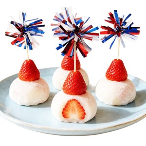 Fireworks Cake Decor Sticks Red White Blue 10 Pack Independence Day Party Dessert Table Toppers Disposable - Product Image 5