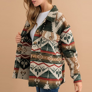 Châu Âu Và Hoa Kỳ Mùa Thu Mùa Đông Phong Cách Cổ Điển Aztec In Tweed Áo Khoác Retro Dày Mô Hình Mới Nổ Mô Hình - Product Image 5