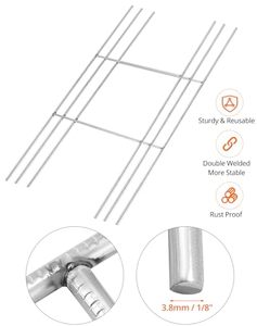 Coated Sign Holders for 5mm/6mm Corrugated Plastic <strong>Signs</strong> Real Estate &amp; Events-H <strong>Wire</strong> Stakes Yard Sign Compatible Plastic Sheets - Product Image 6