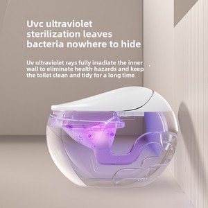 Inodoro Inteligente Eléctrico de Cerámica de Una Pieza con Bidé Integrado, Control Remoto, Asiento con Calefacción, Taza Automática para Baño, Forma de Huevo - Product Image 3