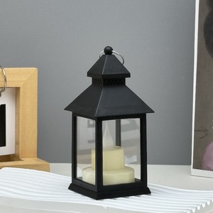 Großhandel rustikale graue Kunststoff LED Kerzenhalter mit LED-Laterne New Memorial Glas für Home Christmas Decorations - Product Image 3