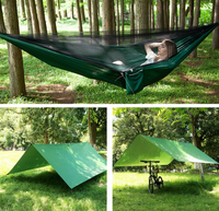 Hamac de camping et de voyage Woqi avec bâche de protection contre la pluie, bâche en nylon et moustiquaire pour l'aventure