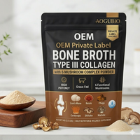 Collagène de type III à base de bouillon d'os, marque privée OEM, avec complexe de 6 champignons en poudre pour la nutrition quotidienne et les compléments bien-être