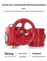Vanne papillon à vis sans fin en fonte ductile, extrémité rainurée, PN16, rouge, pour système d'alimentation en eau incendie