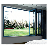 Fenêtre pliante horizontale en aluminium, isolée sous vide (VIG) 10 mm, ultra-mince, haute performance, pour rénovation de hôtels et espaces extérieurs.