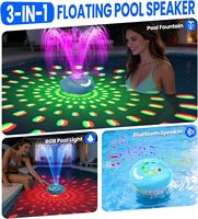 Haut-parleur flottant pour spa et piscine, étanche IP68, portable, sans fil, rechargeable, 3 en 1, avec spectacle de lumière RGB