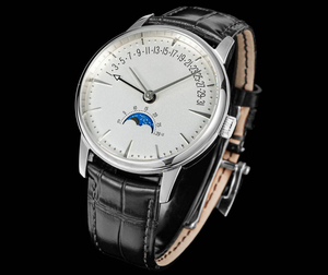 Montre mécanique pour homme de luxe haut de gamme, best-seller, boîtier en acier inoxydable, bracelet en cuir véritable noir, montre de business - Product Image 2