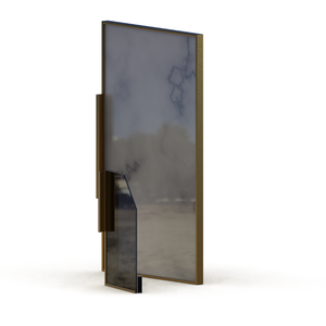 Puertas de Armario de Aluminio de Alta Calidad con Paneles de Vidrio y Tiradores Cuadrados para Cocina Moderna, Guardarropa - Product Image 3