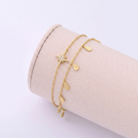 Nouveauté Bracelet en argent sterling 925 avec zircone cubique, bracelet à plusieurs rangs avec pendentif goutte d'eau pour femmes, bijoux cadeau