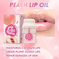 Aceite Labial Voluminizador Peach Plump 8ml OEM Marca Privada Iluminador Hidratante Colágeno Brillo Vegano