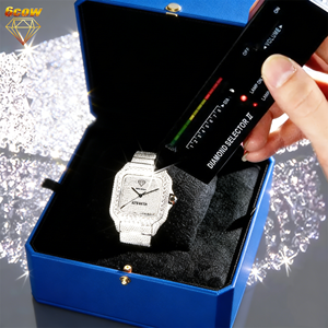 <span class=keywords><strong>Montre</strong></span> mécanique automatique de luxe incrustée de moissanite VVS, en acier inoxydable, style hip-hop, <span class=keywords><strong>montre</strong></span>-bijou, soldes de liquidation. - Product Image 2