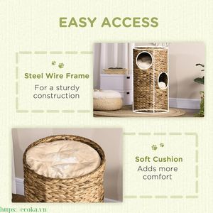 Meilleur prix de gros pour une niche pour chat en jacinthe d'eau naturelle, lit pour animaux de compagnie, livraison directe depuis le Vietnam - Product Image 5