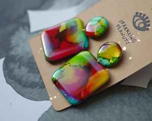 Pendientes de Resina Modernos, Ligeros, Diseño Moderno, Perfectos para Atuendos Casuales, Fiestas y Estilo Vanguardista - Product Image 5