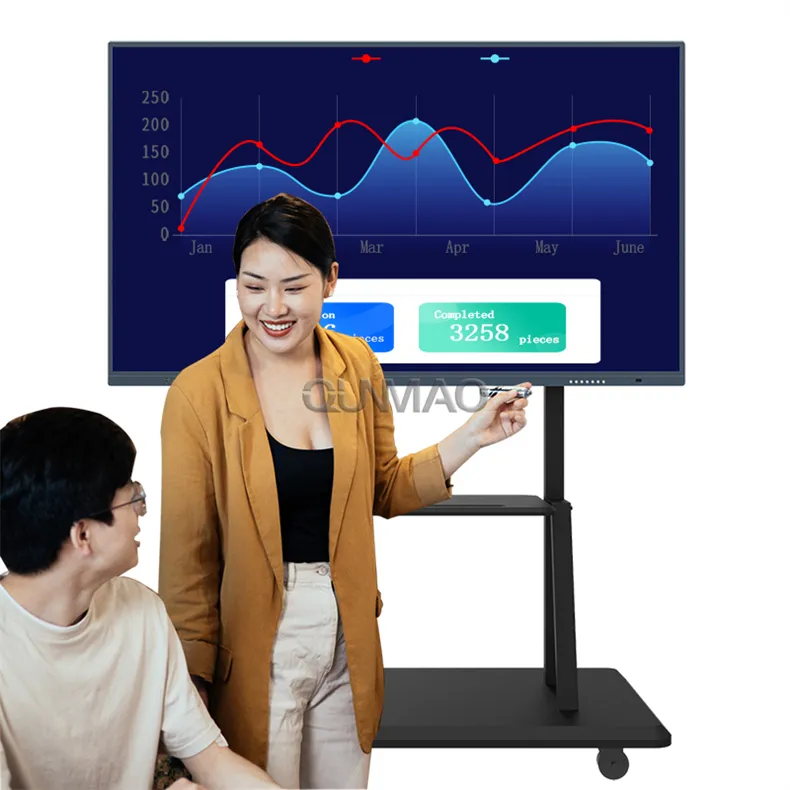 65 Inch 4K Resolutie Lcd Touchscreen Monitor Alles In Één Whiteboard Interactief Digitaal Smart Android Bord