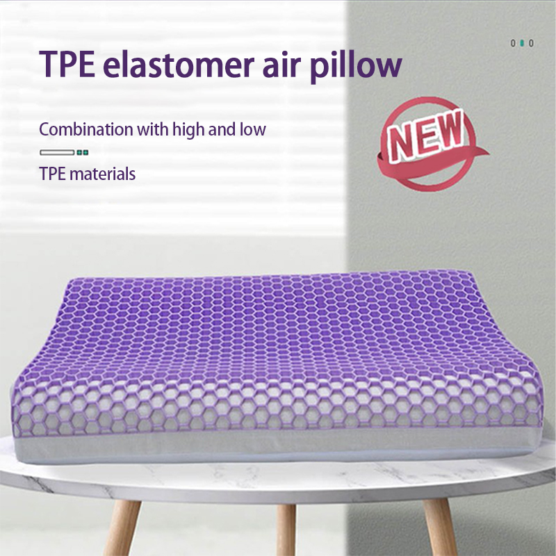 Tpe Gel Memory Foam Pillow,Ventilated Bed Pillow With Washable Cover